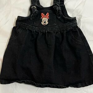 Disney Black Denim Dress with Character Patch Girls Size 12 Months